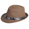 White Fang Straw Retro Design with Simple and Stylish for CZA310 Men's Hat, Studs, Summer, (Coffee)