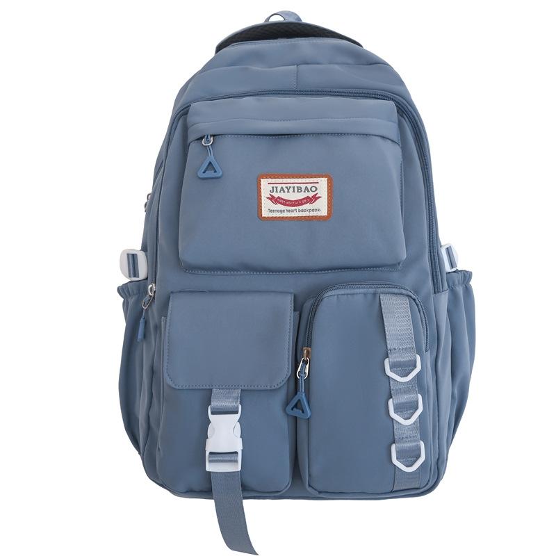 Рюкзак большой емкости, однотонный нейлоновый рюкзак, женская школьная сумка