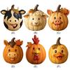 1Pc Funny Farm Animals Statue Farmhouse Pumpkin Figurines Pumpkin Table Ornaments for Autumn Halloween Thanksgiving Home Indoor