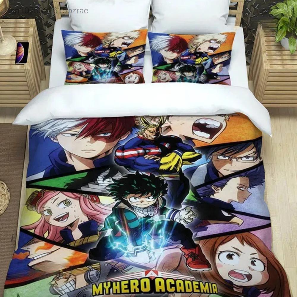 Japan Anime My Hero Academia Bedding Set 3D Printed  Duvet Covers Pillowcases Twin Full King For Kids Adults Bedroom