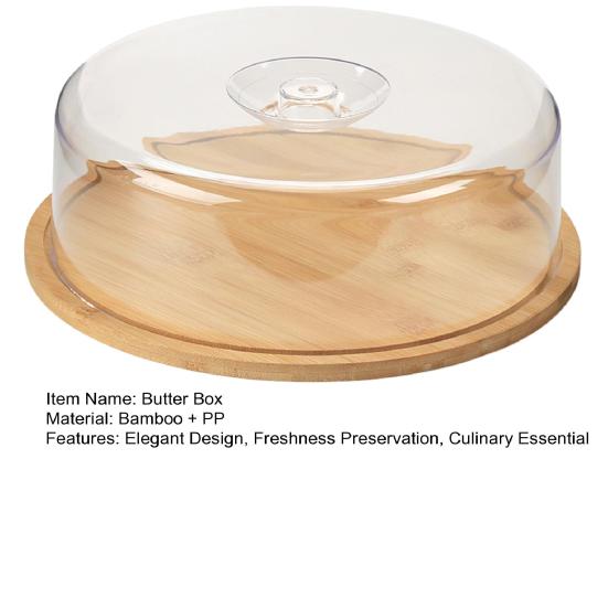 Бамбуковая масленка с крышкой, поднос для торта, большой держатель для мини-тортов, кухонный контейнер для хранения, коробка, доска для сыра, тарелки