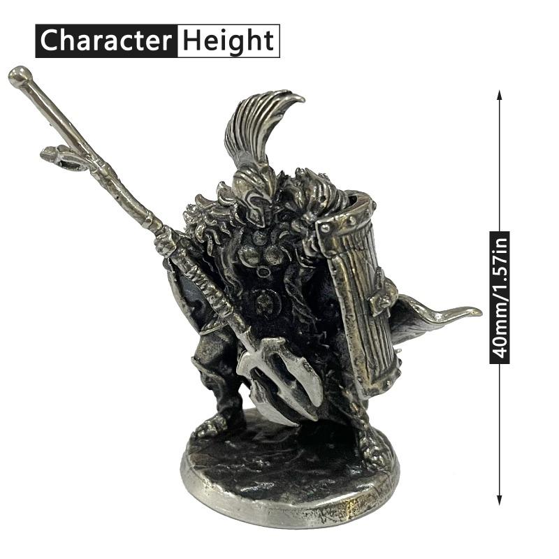 1pc Ancient White Brass Spartan Rome Soliders Figurines Miniatures Vintage Metal Soldiers Model Statue Desktop Ornament Gift