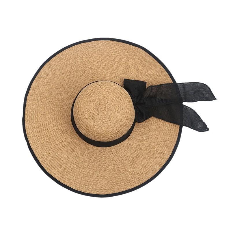 Women's Summer Beach Outing Wide Brim Beach Hat Sun Protection Sunshade Vacation Versatile Wide Brim Woven Foldable Straw Hat