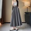 2025 Новая летняя юбка с высокой талией, женская юбка-зонтик А-силуэта, длинная плиссированная юбка, абрикосовая юбка Yamamoto