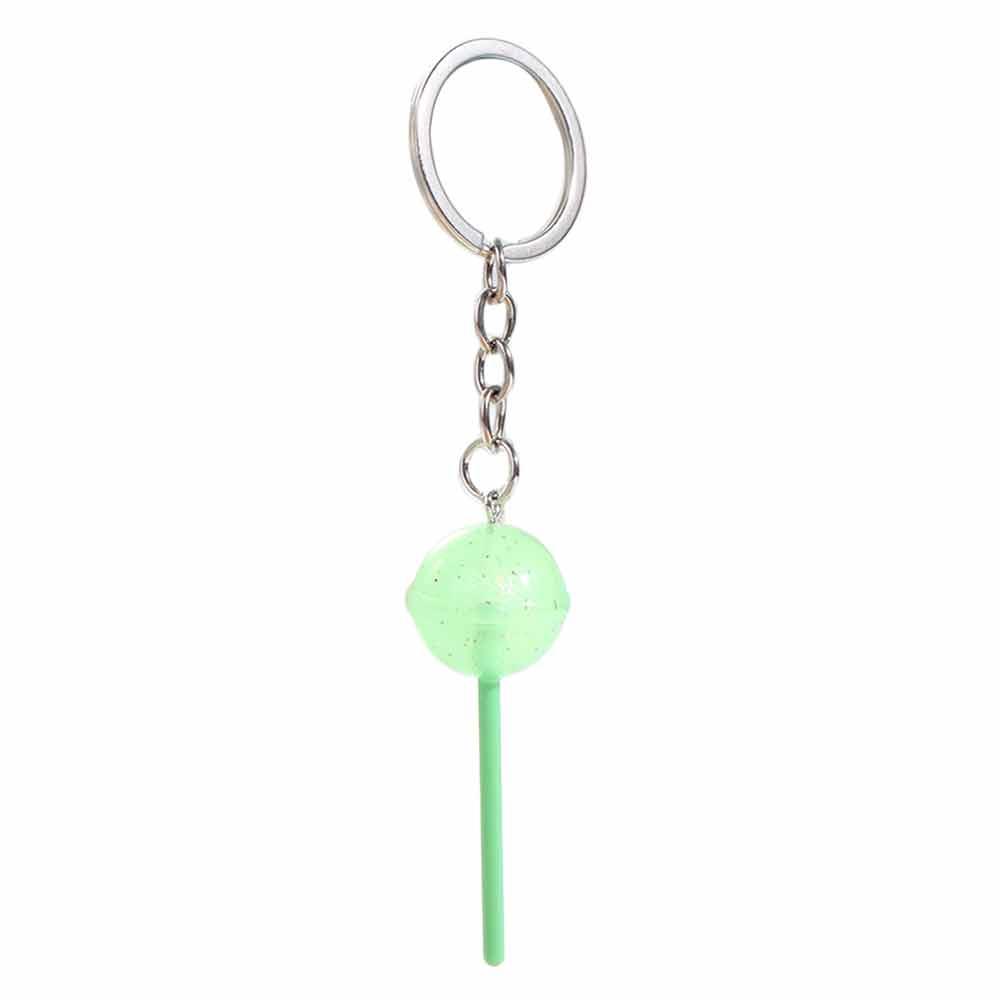 Creative 3D Food Lollipop Keychain Transparent Bag Ornaments Simulation Lollipop Mini Resin Candy Key Rings Handbag Pendants