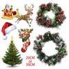 Ornament Decoration For Xmas Round Christmas Wreath Door Garland PVC Simulation Wall Hanging
