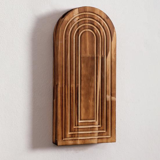 Деревянная настенная ваза Бохо Настенная подвесная кашпо Фермерский дом Настенный декор для прихожей, коридора, ванной комнаты, гостиной, столовой, узких пространств