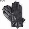 Men's Genuine Leather Cycling Gloves, Thick Velvet-Lined for Warmth, Winter Sheepskin Motorcycle Gloves