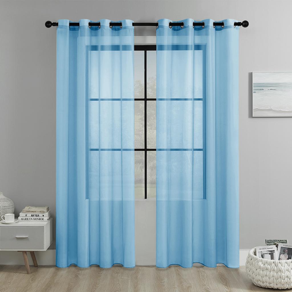 2025Однотонная перфорированная оконная сетка Полузатемняющая штора Гостиная Балкон Оконная сетка Дверная штора Украшение