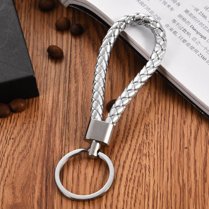 Плетеный веревочный брелок из искусственной кожи, сделай сам, сумка, подвеска, брелок для ключей, автомобильный брелок для ключей для мужчин и женщин, подарочные ювелирные изделия