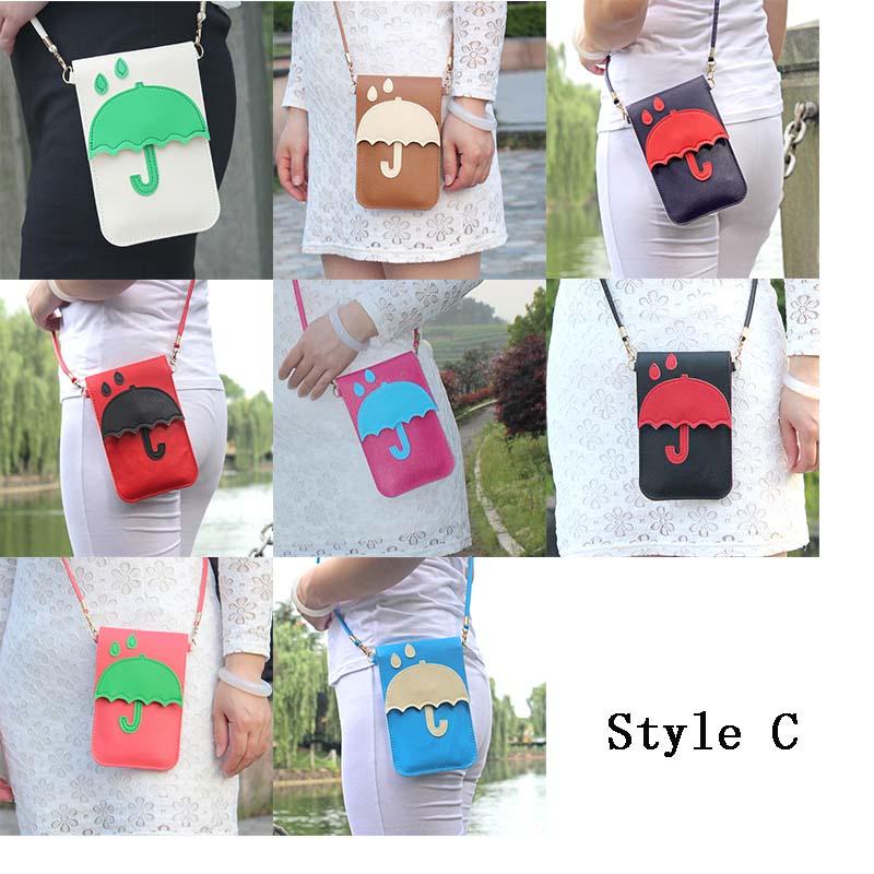 Classic Leather Women Cell Phone Wallet Pocket Purse With Shoulder Bags