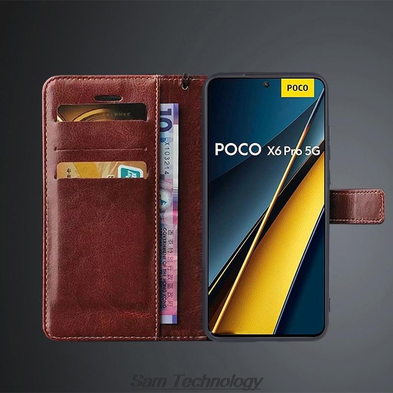 Ретро кошелек-чехол из ПУ кожи для Xiaomi POCOPHONE POCO X6 Pro 5G