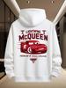 Disney Men's Hooded Sweater Car Story Series Sweatshirt Autumn and Winter Casual White Men's and Women's Top Hoodie