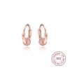 Genuine 925 Sterling Silver Rose Pave Bead Hoop Earrings for Women Fashion Jewelry Silver 925 Wedding Earrings Pendientes