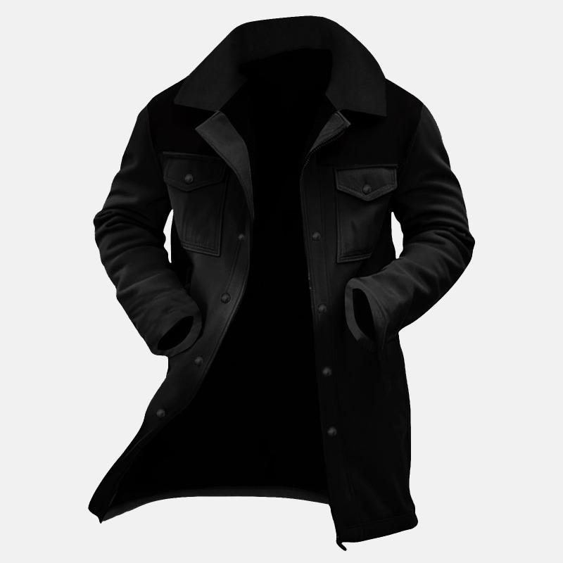 Мужское пальто на осень и зиму, куртка с цветовой блокировкой из замши, пальто с несколькими карманами, 1 цвет doma