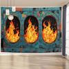 3D визуальный эффект пламени Настенный гобелен - Стиль Глэм Полиэстер Огнестойкая ткань для фона камина для гостиной, спальни, дома, O