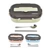 Portable Kids 304 Stainless Steel Lunch Box 1.3L Four Compartment  Box with Soup Bowl Chopsticks Spoon Portable Lunch Box