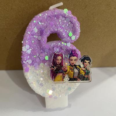 K-pop Свеча с темой Истребителей демонов 3D Цифра 0-9 Украшение для детского торта на день рождения Вечеринка в стиле аниме Аксессуары Подарки