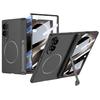 Magnetic Hinge Stand Plastic Case for Samsung Galaxy Z Fold 8 Screen Glass Wireless Charge Ring Cover for Galaxy Z Fold8 Case