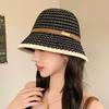 Breathable Sunshade Bucket Hat Women's Summer Temperament Bucket Hat Contrasting Colors Fashionable Foldable Sunscreen Basin Hat