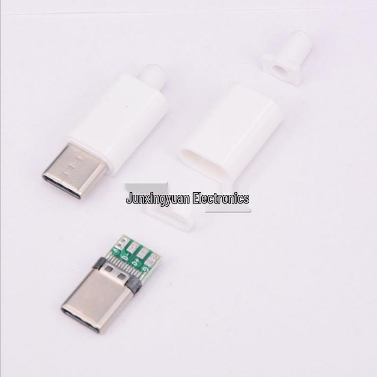 Разъем USB 3.1 Type-C папа с платой PCB и черным корпусом