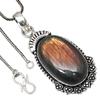 Pendant Shiney Labradorite Gemstone Valentine'Day Gifted Silver Jewelry 2"