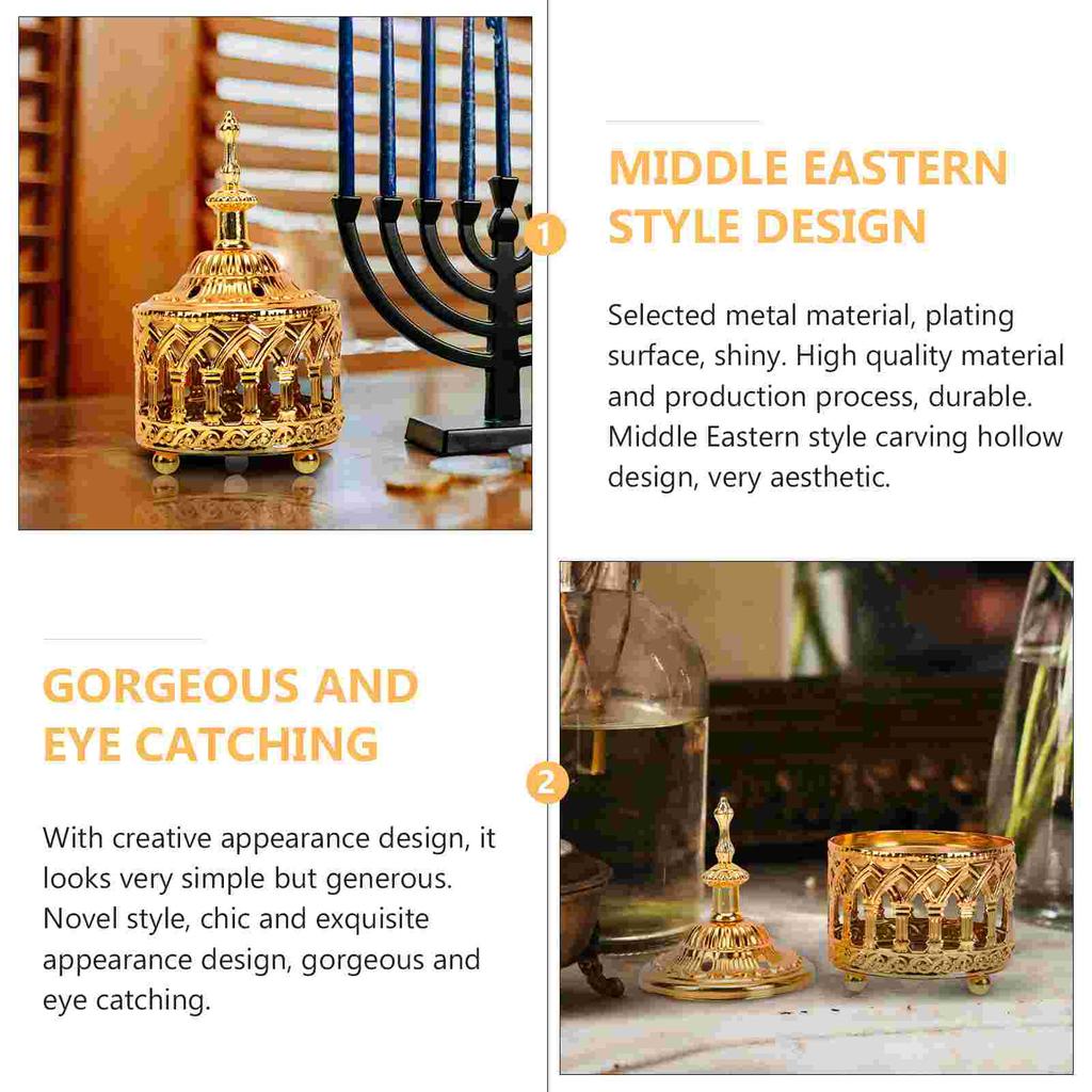 Арабская курильница, курильница для благовоний, домашний держатель, металлический настольный декор, уникальный орнамент, украшение для дома, аромапечь