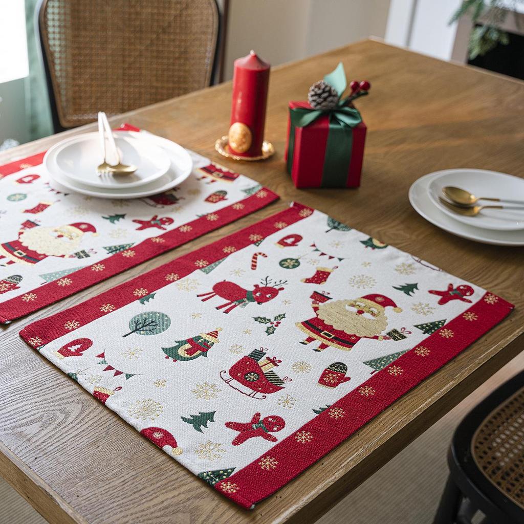 Imanqi Yun Jacquard Christmas Holiday Table Runner and Bed Runner