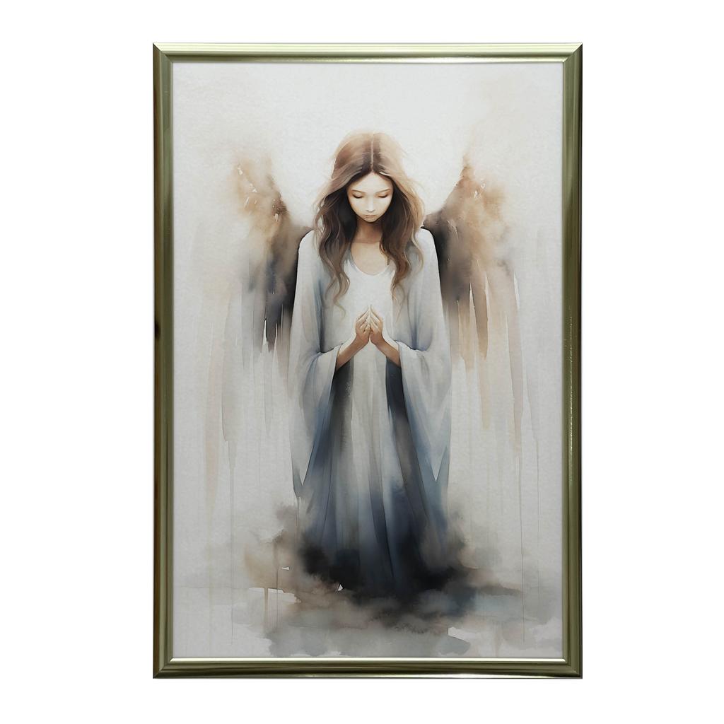 Poster Symphony of Blue Poster Symphony of Blue, 30X40 Cm, Frame Wooden Light Oak, Paper Matte 230 Gsm