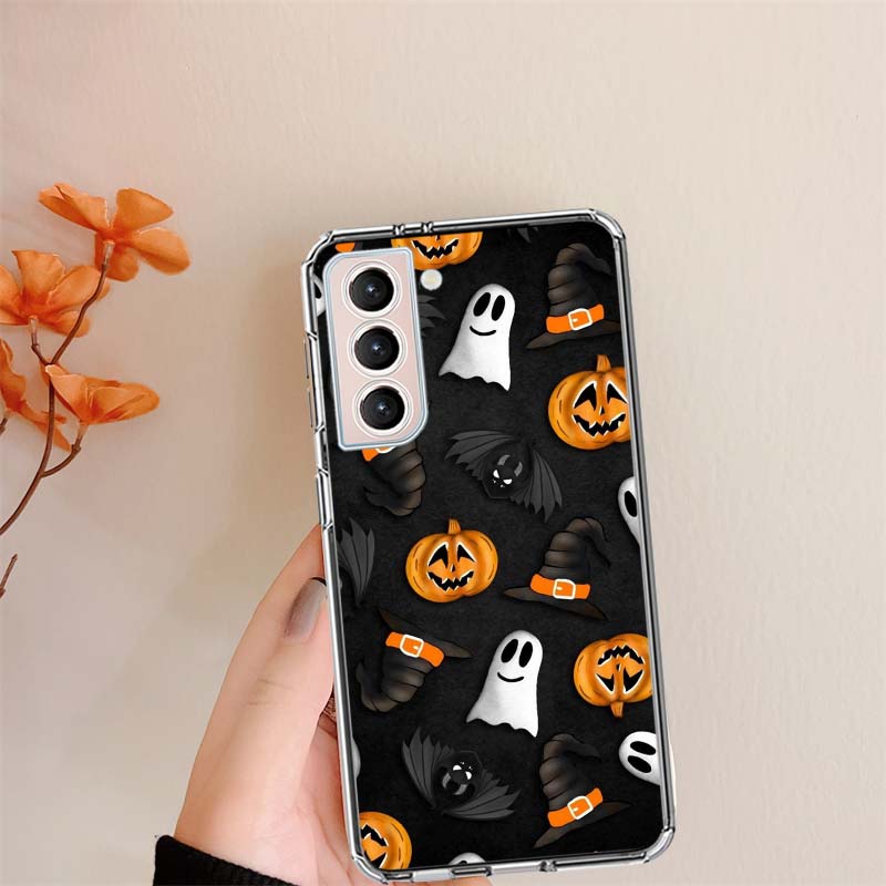 Pumpkin Halloween in Autumn Phone Case For Samsung S24 FE Galaxy S22 Ultra S25 Edge S21 S23 FE S20 Plus Cover Shell Coque Clear