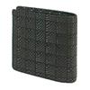 [Inden-ya] Inden Bifold Wallet with Small Bill Compartment and Box-Shaped Coin Purse, Deerskin Leather, Black with Black Lacquer, Checkered Pattern,