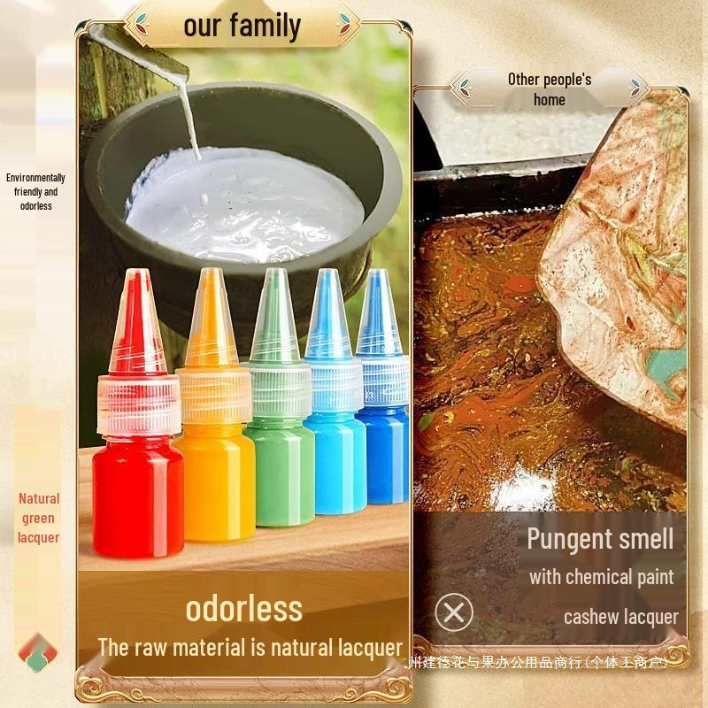 Children’s DIY Natural Lacquer Fan Kit - Complete Set with Pigments