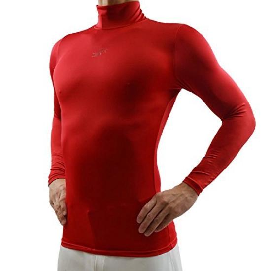 SSK Baseball Fitted High Long General Use Undershirt, Neck, Sleeve, (Red (20), XO)
