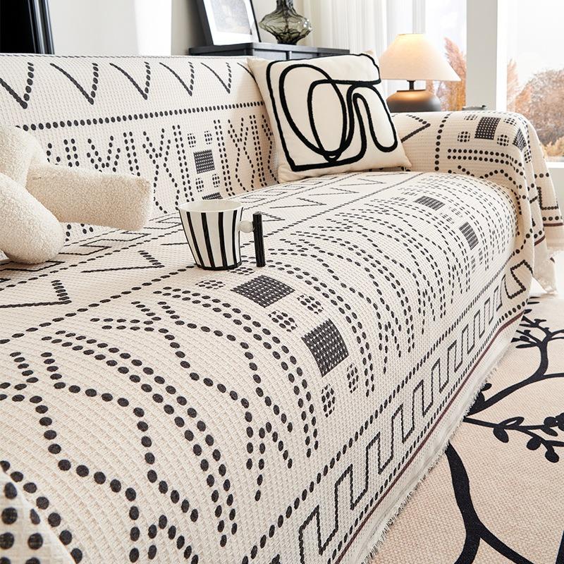 Клетчатое полотенце для дивана, чехол для всего дивана, простой стиль, вафельный чехол для дивана, универсальный чехол, универсальный нескользящий чехол для дивана, подушка