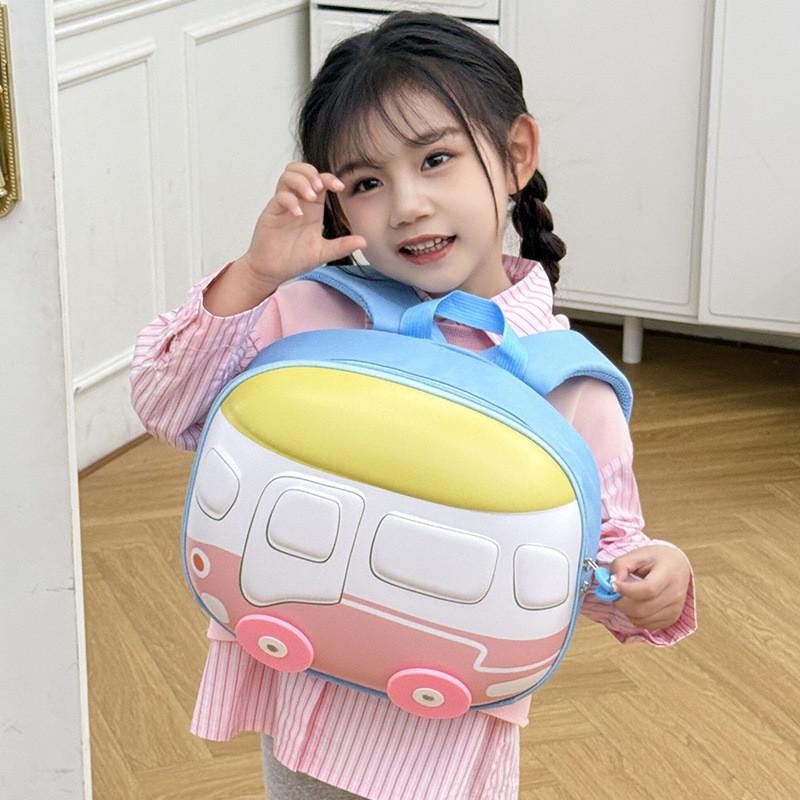 Kids Shell Whimsical Backpack In Bright Colors With Car Motif Ideal For School And Fun Everyday