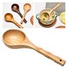 Japanese Style Hand Carved Heat-Resistant Wooden Spoon Bamboo Long Handle Rice Spoon Kitchen Tools