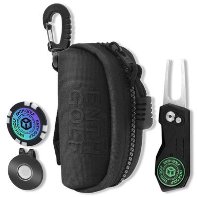 ENTH 1000D Сверхпрочный нейлоновый чехол для гольф-мячей 2 открывающихся зеленых вилки Маркер для гольфа Зажим для шляпы Набор [Для мячей] 4 штуки