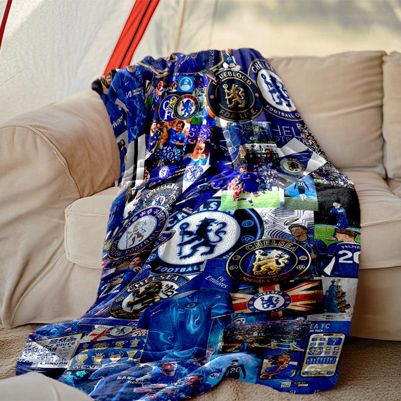 1pc Snug Chelsea FC Blanket, Lightweight & Durable Print Blanket, Perfect for Home, Couch, Bed, Picnic, Travel, Office