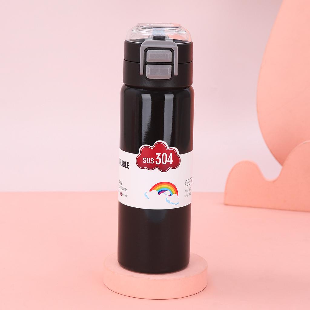 Новая чашка-термос Новая нержавеющая сталь Студенты мужского и женского пола Большая вместимость Чашка с откидной крышкой Рука об руку для переноски Чашки для двойного питья