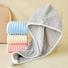 Lightweight Shower Hair Cap Coral Fleece Towel Wrap, Quick Dry, Absorbent Turban with Button, Thick Super Drying Cap, for Long Curly Bathroom