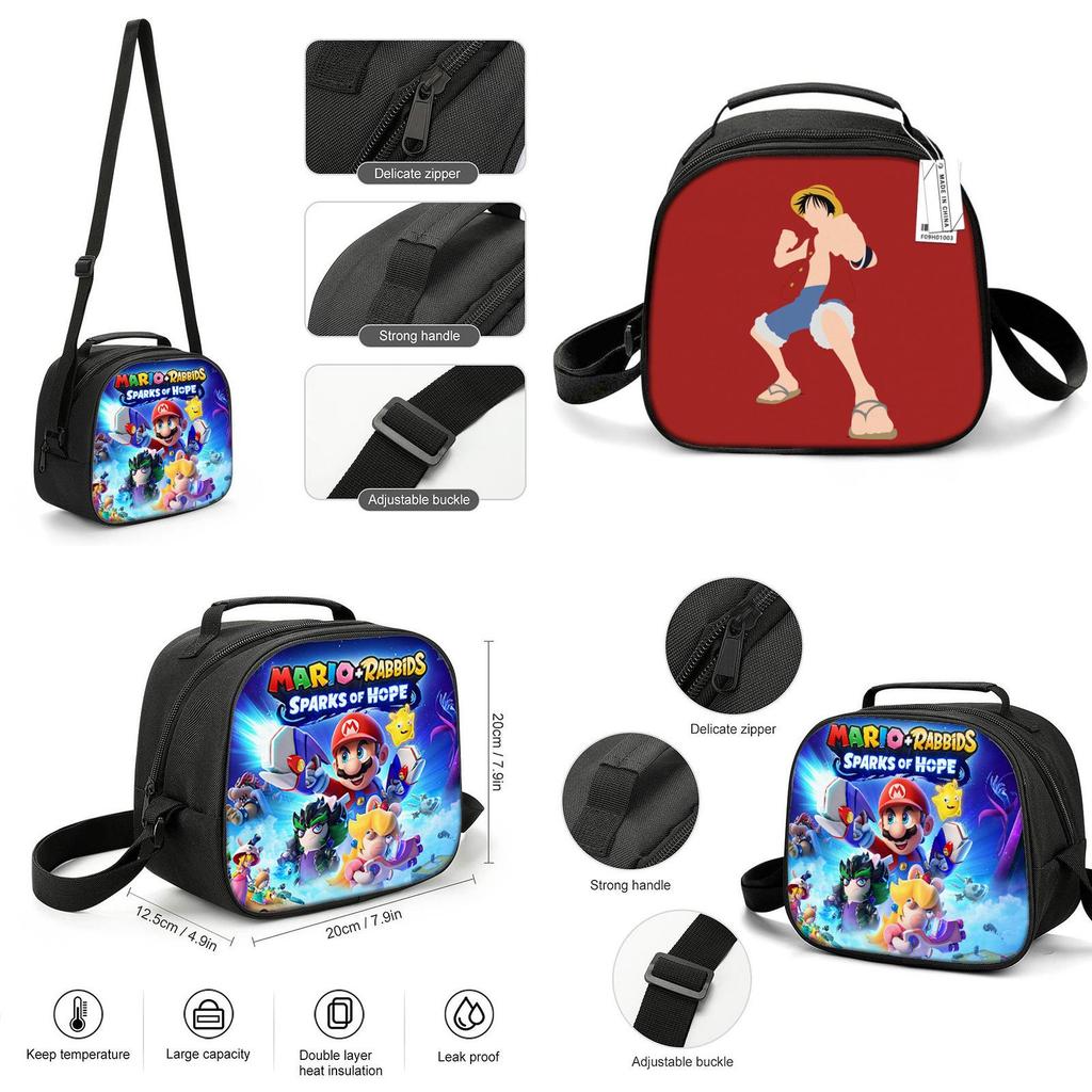 Customizable Cartoon Anime One Piece Lunch Box Cute Round Lunch Bag With Thermal Insulation Portable And Convenient