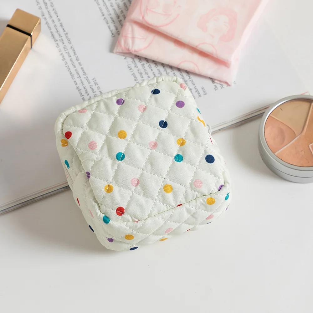 Floral Sanitary Napkin Storage Bag Girls' Sanitary Napkins Bags Women Cosmetic Bag Coin Purse Card Bag Travel Cosmetic Organizer