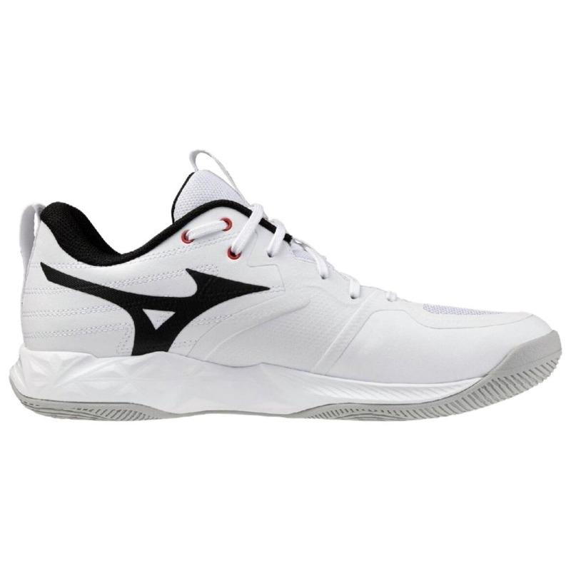 Mizuno WAVE MOMENTUM PRO unisex supportive versatile volleyball shoes white black red V1GA254059