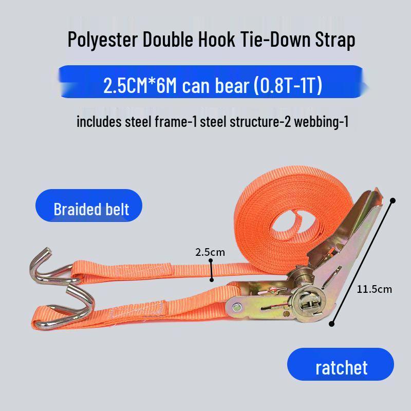 Heavy-Duty Wide & Thick Ratchet Tie-Down Straps for Cargo & Towing
