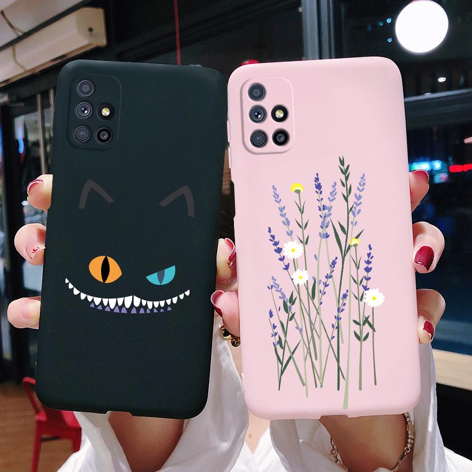 Чехол для Samsung Galaxy M51 Чехол для телефона Милый Мультяшный Кот Мягкий на ощупь Силиконовый Чехол для Samsung M51 M 51 M515 SM-M515F Чехол Funda