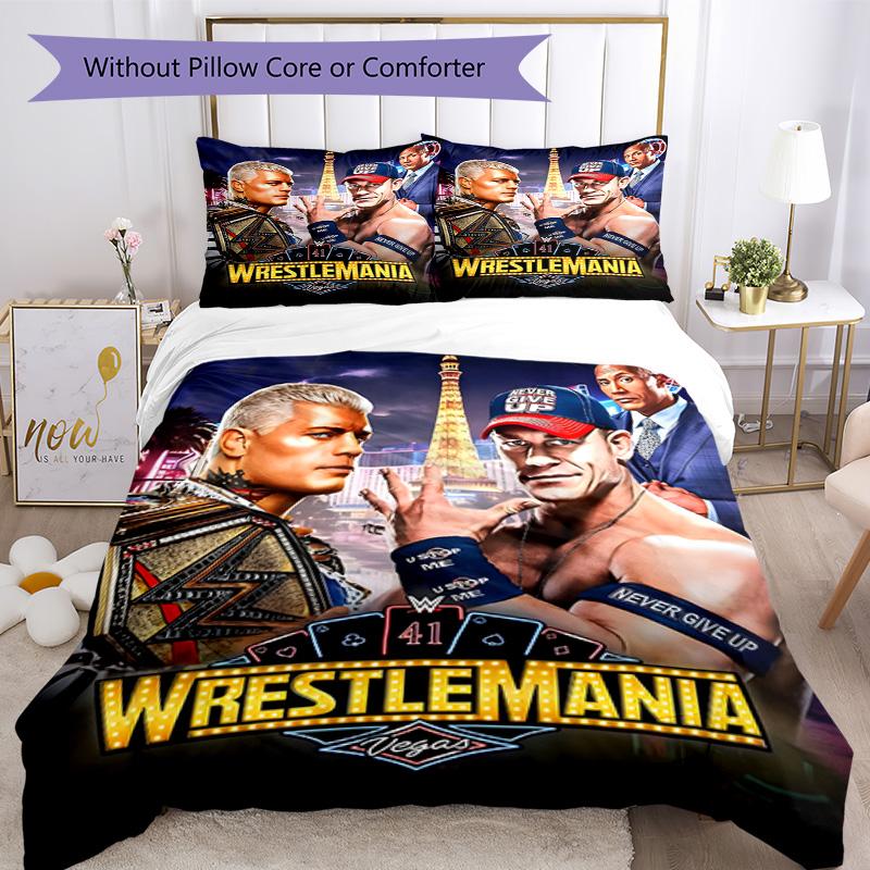 Wrestlemania Bed Linen Set Design for Living Room Machine Washable Christmas Gift