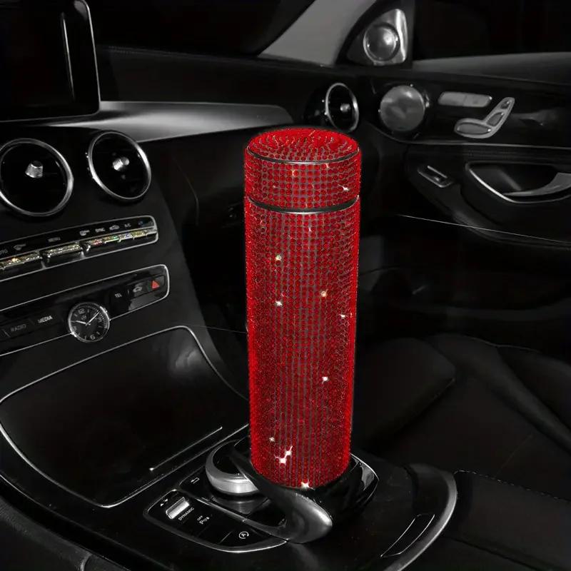 500 мл автомобильная термобутылка для воды 304 нержавеющая сталь алмазный держатель для сохранения тепла для воды блестящие автомобильные аксессуары для женщин