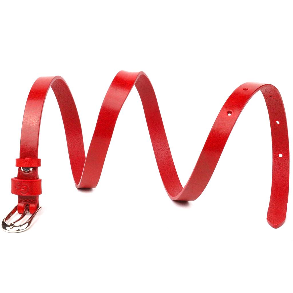 Яркий женский кожаный ремень GRANDE PELLE Leather Belt 21439 Красный