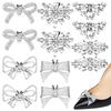 12 Pcs Rhinestone Shoe Clips Decorative Bow Shoe Buckle Detachable Rhinestone Crystal Shoe Buckle Clips Wedding Bow Shoe Clips