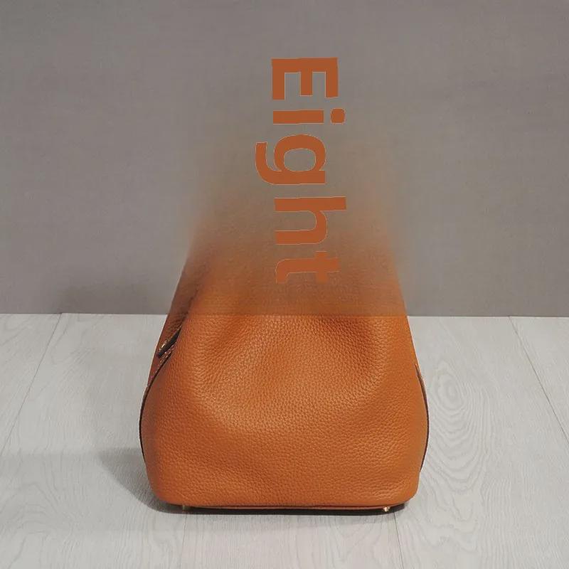 2025 Модная сумка-ведро из коровьей кожи для ланча и пикника